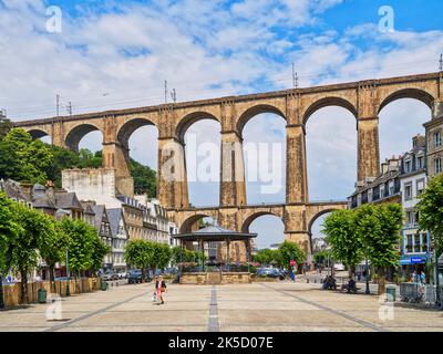 In der Altstadt von Morlaix, Bretagne, Frankreich Stockfoto