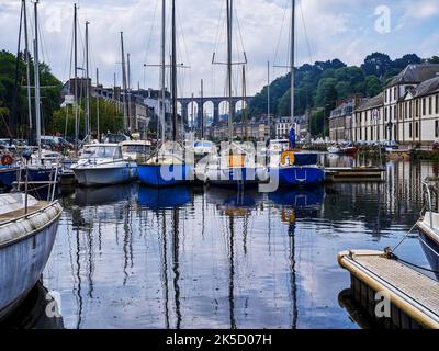 In der Altstadt von Morlaix, Bretagne, Frankreich Stockfoto