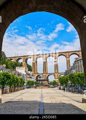 In der Altstadt von Morlaix, Bretagne, Frankreich Stockfoto