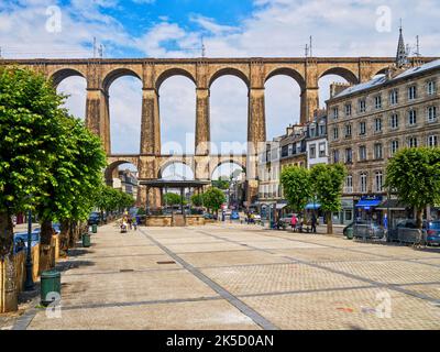 In der Altstadt von Morlaix, Bretagne, Frankreich Stockfoto