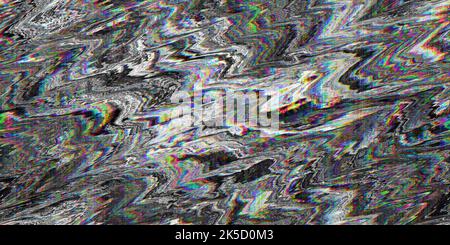Nahtlose TV-Signalfehler oder VHS-Videopixel Verzerrung Hintergrundstruktur. Chromatisches Windmuster. Futuristischer Vaporwave, Web Punk oder Cyberpunk Stockfoto