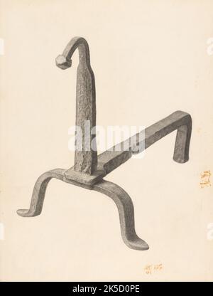 Andiron (eines der Paare), c. 1938. Stockfoto