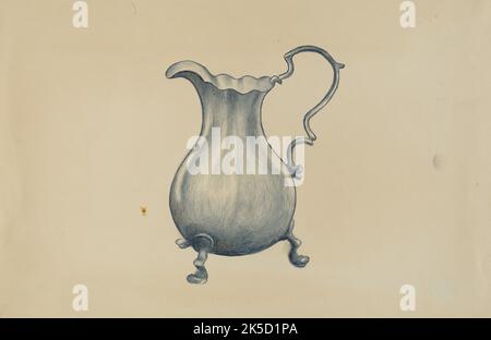 Silver Cream Pitcher, c. 1936. Stockfoto