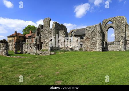 Die Ruinen der Abtei Leiston, Stadt Leiston, Suffolk, England Stockfoto