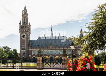 Niederlande, Den Haag, Friedenspalast (Vredespalais), Sitz des Internationalen Gerichtshofs Stockfoto