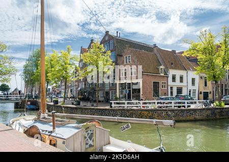 Niederlande, Hoorn, Altstadt, Blick vom Korenmarkt nach Nieuwendam Stockfoto