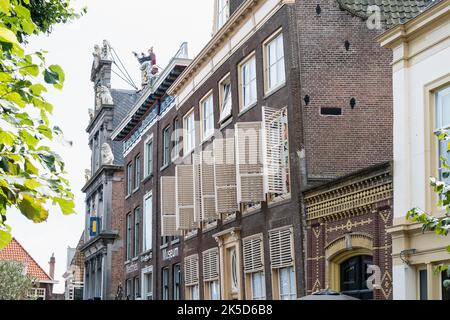Niederlande, Hoorn, Altstadt, Westfries Museum, schiefe Fassade Stockfoto