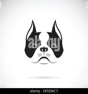 Vektor eines Hundegesichts auf weißem Hintergrund. Bulldog. Leicht editierbare Vektorgrafik mit Ebenen. Haustier. Tiere. Stock Vektor