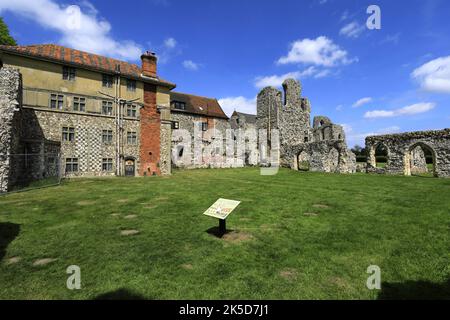 Die Ruinen der Abtei Leiston, Stadt Leiston, Suffolk, England Stockfoto