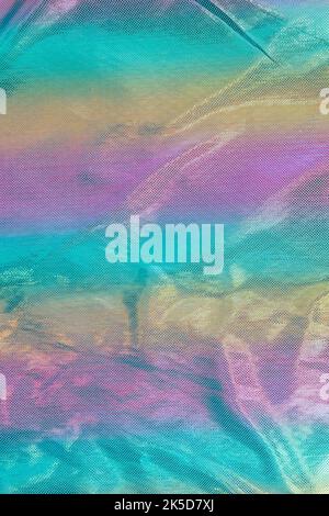 Verschwommenes Regenbogenlicht Refraktion Textur Overlay-Effekt für Foto und Mockups. Holografische Flare, holografische Stil Textur Hintergrund reflektierend Stockfoto