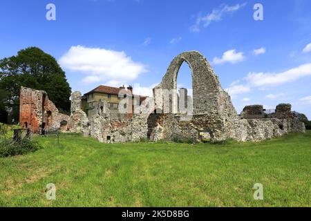 Die Ruinen der Abtei Leiston, Stadt Leiston, Suffolk, England Stockfoto