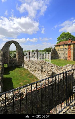 Die Ruinen der Abtei Leiston, Stadt Leiston, Suffolk, England Stockfoto