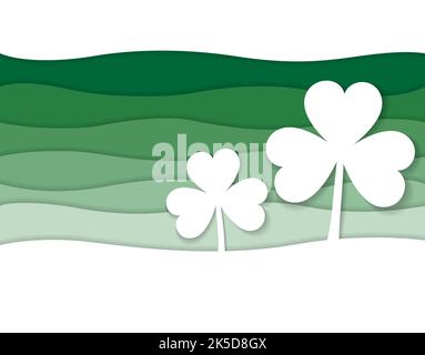 St. Patricks Day schamrockt im Papierschichtstil Stock Vektor