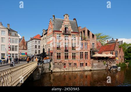 Restaurant an der Leie, Gent, Ostflandern, Flandern, Belgien Stockfoto