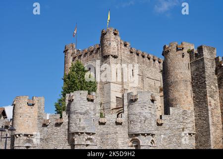 Gravensteen Castle, Gent, Ostflandern, Flandern, Belgien Stockfoto