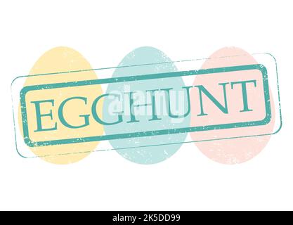 Ein grunge osterdesign mit Eiersuche Text vorne gestempelt Stock Vektor