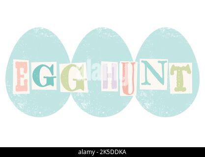 Ein grunge ostern Design mit Text in Lösegeld Note Stil Stock Vektor