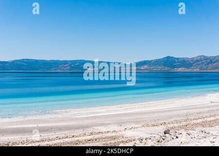 Salda-See in Burdur, Türkei. Türkisfarbener Krater. Stockfoto