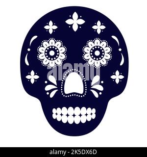 Dia de los Muertos Zuckerschädel. Mexikanischer Feiertag Tag der Toten. Vektor-Vorlage für Banner, Poster, Grußkarte, Hemd, etc. Stock Vektor