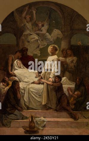 Esquisse pour l'église Saint-Augustin : La mort de sainte Monique, 1874. Der Tod von St. Monica. Stockfoto