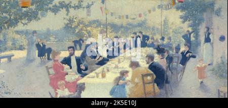 Esquisse pour la salle des mariages de la mairie du 14&#XE8;me : Repas nuptial, 1889. Hochzeitsfest. Stockfoto