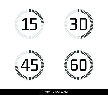 Satz von Stoppuhrsymbolen. Konzept des Zeitmanagements. Stock Vektor