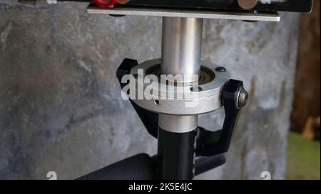 Nahaufnahme eines Teils des Kamerastativs Stockfoto