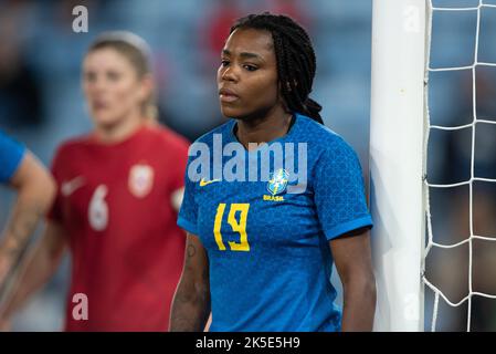 Oslo, Norwegen. 07. Oktober 2022. Ludmila (19) aus Brasilien, gesehen während des Frauenfußballfreundschaftlichen zwischen Norwegen und Brasilien im Ullevaal Stadion in Oslo. (Foto: Gonzales Photo/Alamy Live News Stockfoto