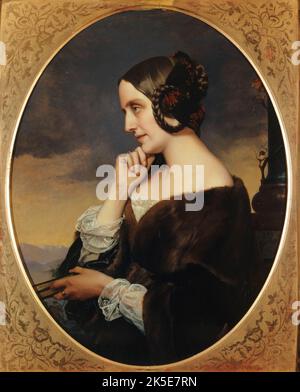 Portrait de Marie de Flavigny, comtesse d'Agoult (1805-1876), &#xe9;crivain (sous le pseudonyme de Daniel Stern), compagne de Luszt, 1843. Stockfoto