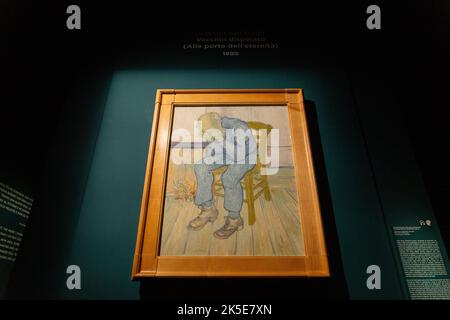 Rom, Italien. 07. Oktober 2022. 'Sorrowing old man ('at Eternity's Gate')' von Vincent Van Gogh in der Ausstellung 'Van Gogh. Meisterwerke aus dem Kroller-Muller Museum' (Foto: Matteo Nardone/Pacific Press/Sipa USA) Quelle: SIPA USA/Alamy Live News Stockfoto