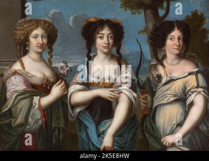 Triple Portrait de femmes, anciennement dit „Les Ni&#XE8;ces de Mazarin“. Stockfoto