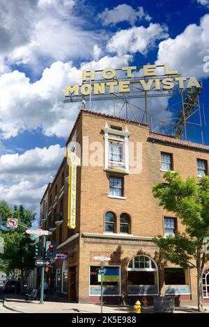 Hotel Monte Vista (3-Sterne) an der Ecke von N San Francisco und E Aspen in der Innenstadt von Flagstaff AZ Stockfoto