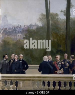 Das Panorama des Jahrhunderts, 1889. Details. Im Garten der Tuilerien