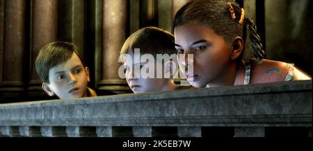 Held Junge, einsame Junge, Held, Mädchen, DER POLAR EXPRESS, 2004 Stockfoto
