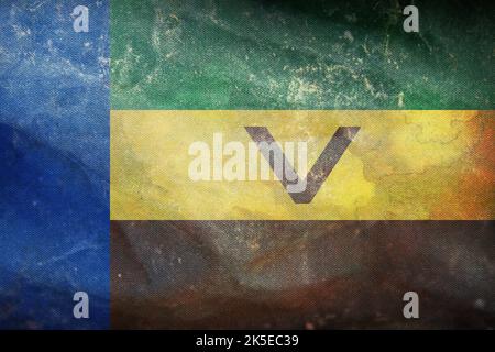 Retro-Flagge von Venda 1973 1994, afrika mit Grunge-Textur. Flagge für ausgestorbenes Land, ethnische Gruppe oder Kultur, regionale Behörden. Kein Flaggschiff Stockfoto