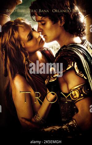 DIANE KRUGER, ORLANDO BLOOM FILMPOSTER, TROY, 2004 Stockfoto