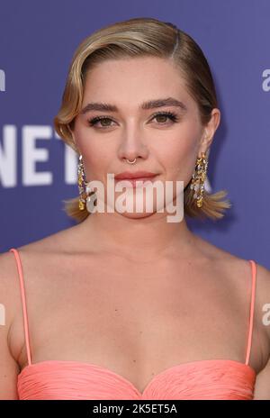 7.. Oktober 2022. London, Großbritannien. Florence Pugh bei der Ankunft beim BFI London Film Festival Premiere The Wonder, Royal Festival Hall. Quelle: Doug Peters/EMPICS/Alamy Live News Stockfoto
