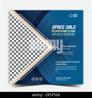 Moderne Immobilien Social Media Banner Vorlage, Home Vermietung Social Media Post-und Story-Design, Social Media-Anzeige Vorlage Design Stock Vektor