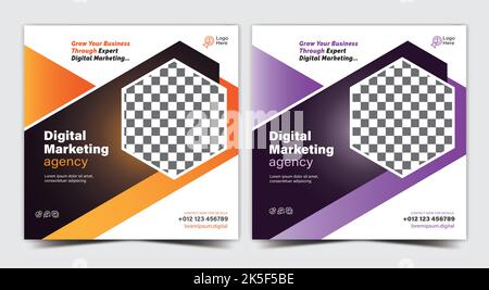 Digital Business Marketing Banner für Social Media Post Template, Banner Promotion, Unternehmenswerbung für Social Media Marketing Stock Vektor