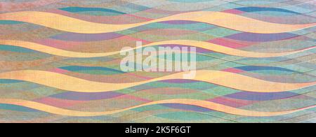 Schwarz braun rot orange gelb abstrakter Hintergrund mit verschwommenen Streifen Linien mit Platz für Design. Farbverlauf. Getönte Stoffoberfläche. Dunkles Licht Stockfoto