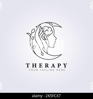 Unterstützung psychische Gesundheit Therapie Logo Vintage Vektor Illustration Design Stock Vektor