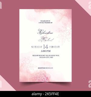 Aquarell formell Hochzeit Einladungen Vektor Design Illustration Stock Vektor