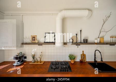 Schöne stilvolle Küche Interieur Stockfoto