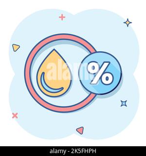 Luftfeuchtigkeit Symbol im Comic-stil. Klima vektor Cartoon Illustration auf weißem Hintergrund isoliert. Temperatur Prognose Geschäftskonzept splash Wirkung. Stock Vektor
