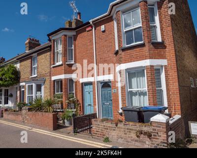 Cottages on Island Wall, Whitstable, Kent, Großbritannien. Stockfoto