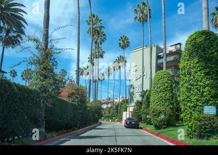 Beverly Hills Hotel am Sunset Boulevard in Beverly Hills, Los Angeles, CA Stockfoto