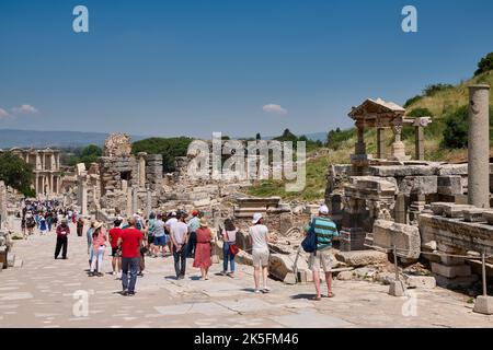 Curetes Straße in Ephesus Archäologische Stätte, Selcuk, Türkei Stockfoto