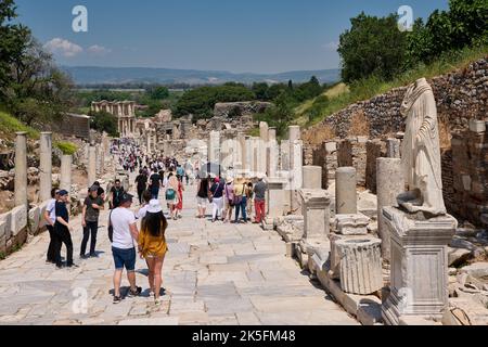 Curetes Straße in Ephesus Archäologische Stätte, Selcuk, Türkei Stockfoto