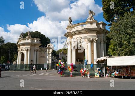 Eintritt zum Bioparco di Roma, Zoo Rom, Italien Stockfoto