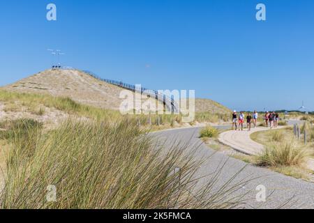 Petten, Niederlande - 10. August 2022: Panorama-Düne in Petten an der niederländischen Küste von Nordholland in den Niederlanden Stockfoto